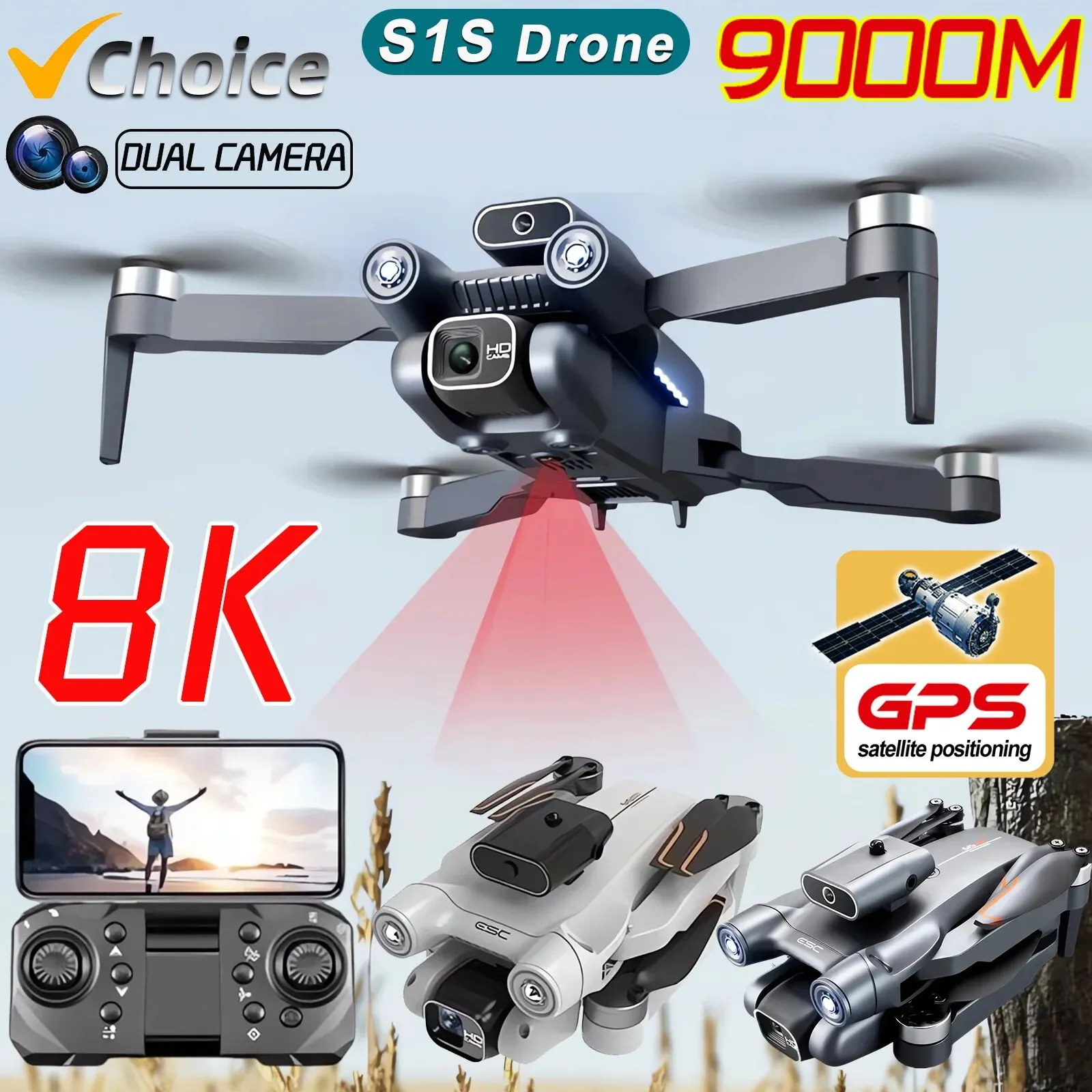 New S1S 5G GPS Drone Camera 8K - Drone Gps Mount review and price