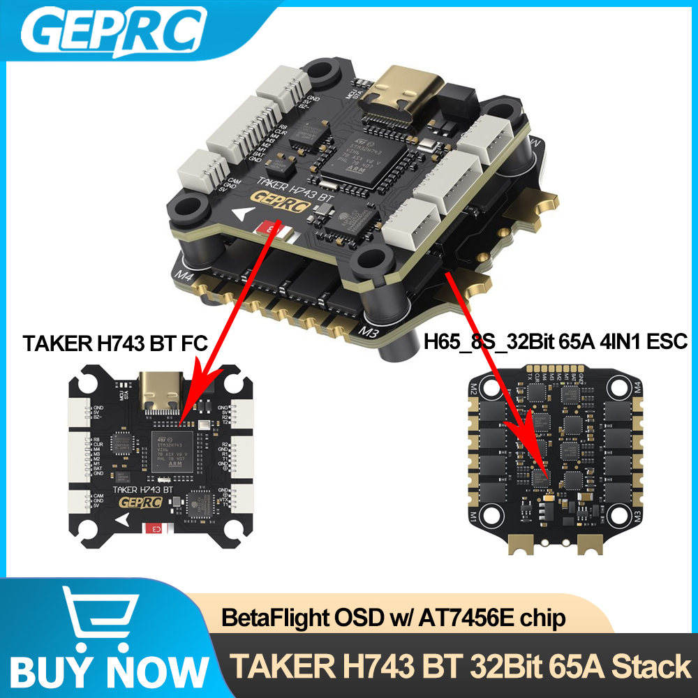 GEPRC TAKER H743 BT 32Bit 65A  - Drone Esc review and price