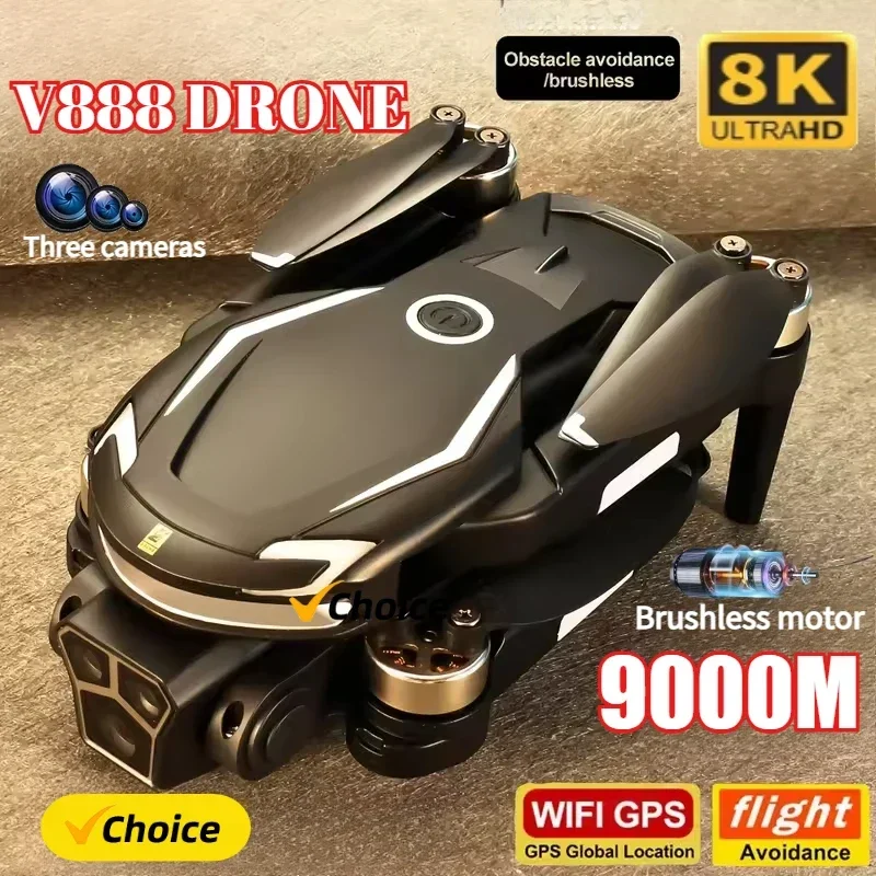 New V888 Drone 8K GPS Triple C - Drone Gps Mount review and price